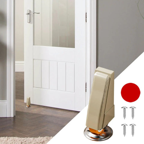 Universal Door Sag Fix Kit And Heavy Duty Gate Caster Wheel For Sliding Wood Fences Smooth Operation Hinge Lift Assist Tool No Sweat Door Repair Hardware For Interior Rooms installed on a white door.