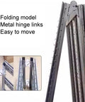 Rock Solid Foldable Gravity Roller Conveyor With Durable Abs Plastic Wheels And Reinforced Steel Frame close-up of folding model with metal hinge links.