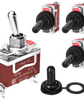 Heavy Duty Marine Toggle Switch 12V DC 30A Waterproof 2 Pin SPST On Off Switch With Boot Cover 4 Pack shown in detail
