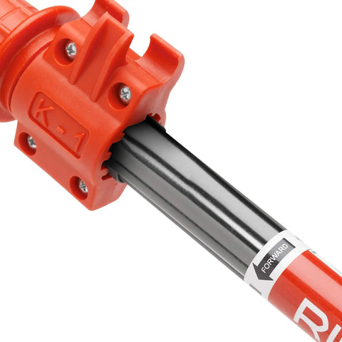 Hybrid Urinal And Shower Drain Auger With K-1 Cutter Head showing telescoping snake and red handle.