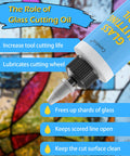 Precision Glass Cutting Oil With Easy Apply Top For Glass Cutters And Tools 4 Oz Pro Grade Lubricant benefits displayed