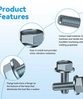 "M10x1.25 Hex Head Flange Bolts 25mm Length 10 Pack For ATV UTV Quad Go Kart Lawn Mower Snowmobile Motorcycle Truck And More Durable Steel Fasteners For Automotive And Equipment showcased with features"