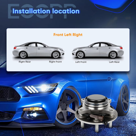 Front Wheel Hub Bearing Assembly Fits 2018-2019 Ford Expedition, 2018-2019 Ford F-150, And 2018-2019 Lincoln Navigator, ABS Sensor