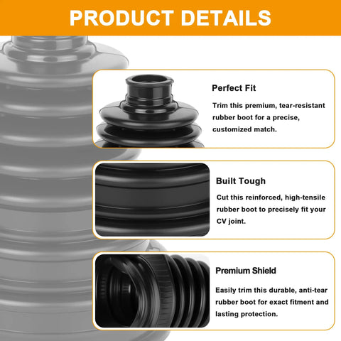 Product details of CV Axle Boot Repair Kit Universal Fit Silicone Stretchable Protective Cover showing fit and durability