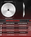 BILITOOLS truck hub seal installer kit disk showing inner/outer diameter chart and side view.