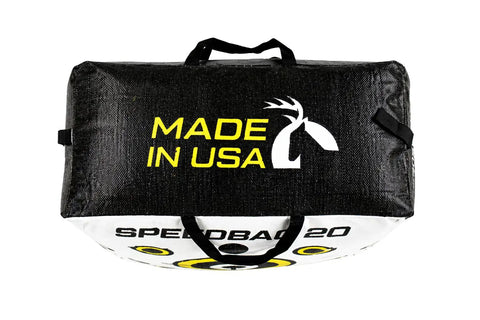 Pro Grade 20 Inch Archery Field Point Target For All Bow Types With High Density Material Dual Sided Aiming Points bag front view