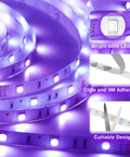 Smart WiFi RGB LED Strip Lights 25ft With App Control And Voice Assistants, 16 Million Colors featuring bright LEDs and adhesive.