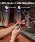 Person using Go To Ultra Portable 1D Mini Bluetooth Barcode Scanner With 3 In 1 USB Wired Bluetooth And 2 4G Wireless Connectivity