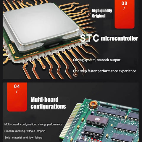 STC microcontroller with copper pathways for electronic performance, showcasing strong multi-board configurations.