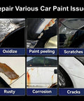 Repair various car paint issues including oxidize, paint peeling, scratches, rusty, corrosion, and cracks with Freshen Up Your Ride With This Badass Car Touch Up Paint 50ml High Density Pigment Wheel Paint For Alloy And Metal Rims Covers Stubborn Scratches Stone Chips And Rust Spots Quick Diy Fix Without Priming Needed For Top Notch Glossy Finish.