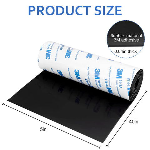 Non Slip Rubber Furniture Pads 5 Inch By 40 Inch Self Adhesive Anti Skid Tape Strip Roll For Protecting Hardwood Floors Chair Wall Protector Black Heavy Duty Durable Roll With Easy Cuttable Length For A Custom Fit