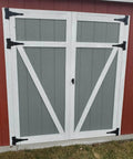 8 Inch Heavy Duty T Strap Hinge Set With Screws Black Finish For Doors Gates Sheds And Barns Decorative Yet Durable Hardware on shed doors
