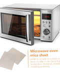Microwave with open door showing 12 Piece Mica Sheet Waveguide Covers For Microwave Oven with protective insulation and oil-proof surface