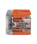 Lever Nuts Splicing Connector Kit, 10-Channel With Operating Levers, For Solid And Stranded Conductors 24-12 AWG, Transparent Housing, No-Fuss Quick Connect, Reusable, Box Of 15 Pieces transparent orange lever connector