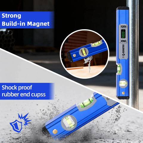 Professional Aluminum Digital Level With Strong Magnet And Auto Glowing Bubbles For Hella Precise Angle Measurement And Reliable Drainage Slope Checks On Any Diy Workshop Project