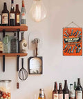 Tool Themed Vintage Metal Wall Art Sign 8x12 Inch For Garage Workshop Shed Man Cave Basement Decor Industrial Aluminum Rust Resistant Gift For Tool Lovers, orange wall sign