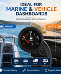 Boat Fuel Gauge 2 Inch 52mm Red With ABS And Metal Shell Built Tough Scratch Resistant And Corrosion Resistant Marine Fuel Meter Easy Install Shows E Half F For Boat Fuel Level on marine and vehicle dashboards