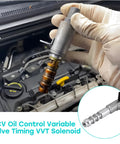 Oil Control Valve Solenoid Kit OCV For GM 2.8L 3.0L 3.6L Engines With VVT Solenoids being installed in engine bay