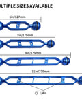 Beefy 11 Inch Underwater Aluminum Extension Arm Set With Dual Ball Heads shown in multiple sizes for photography gear