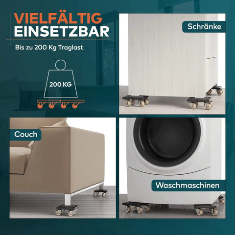 Premium Heavy Duty Furniture Mover Set With Locking Castors featuring 200 kg capacity, moving sofas, cabinets, and washers effortlessly.