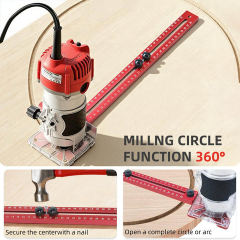 All In One Router Jig And Circle Cutting Guide For Woodworking 4 In 1 Milling Groove Bracket with circular cutting feature