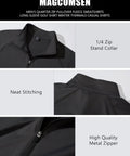 Mens Thermal Fleece Lined Quarter Zip Sweatshirt Lightweight Long Sleeve Raglan Pullover With Stretch Fabric For All Season Cozy Warmth Golf Style Black Large