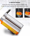 Boss Level Neodymium Magnetic Lifter With Anti Collision Release Lever For Lifting Thick Steel Plates Iron Blocks And Round Bar Badass Heavy Hauler 3300 Pound Lift Capacity U-groove design for improved magnetic force and enhanced lifting capabilities.