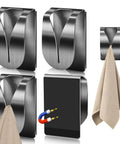 Magnetic Towel Hook Holder Set For Refrigerator And Kitchen Super Strong Magnets Keep Towels Secure Stainless Steel Dish Rag Hanger