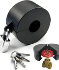 Gate Valve Lockout Locking Device With Padlock For One And A Half To Three Inch Diameter Valve Handles Black