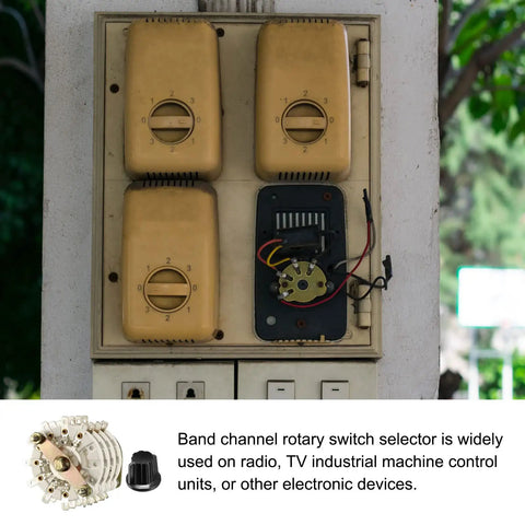 Heavy Duty Band Selector Rotary Switch 4P8T Four Pole Eight Position Four Deck For Radio TV And Industrial Machine Control Units 36 Pins Multi Pole Multi Throw Switch mounted in control panel