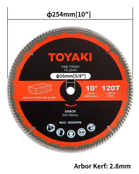 Pro Grade 10 Inch Miter Saw Blade With 120 Tooth Fine Finish Teeth For Miter Tables And Circular Saws 5 8 Inch Arbor Smooth Operator Design Guaranteed To Deliver Crisp Cuts Every Single Time
