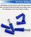 182 Piece Concrete Anchors And Screws Kit With 90 Wall Anchors 90 Masonry Screws And 2 Drill Bits For Brick Concrete And Masonry Mounting