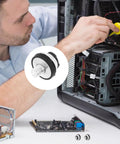 Technician using Ten Pack M3 Black Hard Drive Screws For Mini PC Install And Replacement, 8x8.7mm Size, in computer case