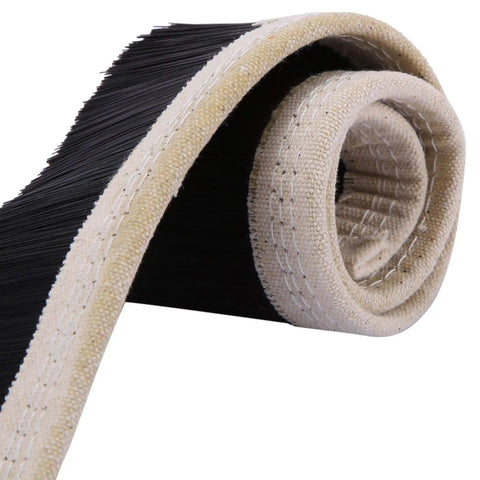 Shop Ready Heavy Duty CNC Router Spindle Dust Collector Brush Seal For Precision Engraving Machines Featuring A Tight Seventy Millimeter Fit And Badass Vacuum Seal rolled brush showing black bristles and beige fabric backing.