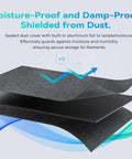 Layered view of Dual Tier Filament Storage Box For 3D Printers With Magnetic Closure Moisture Proof And Damp Proof material