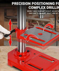 8 Inch Benchtop Drill Press With Built In Laser Guide And Bright Led Work Light For Wood Or Metal Drilling precision positioning feature