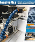 Straight Shooting Coolant Mister For Milling Machines With Slick Magnetic Base Mist Spray Pump Pro Grade Lubrication Nozzle on CNC.