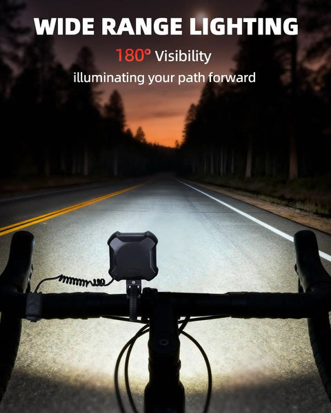 140dB Bike Horn With Front And Rear LED Light, 2-in-1 Bicycle Bell With Rechargeable Waterproof Headlight And Tail Light, 8 Plus 5 Modes For Daily Commute On Bike Scooter Ebike, Loud Alert That Gets You Seen And Heard