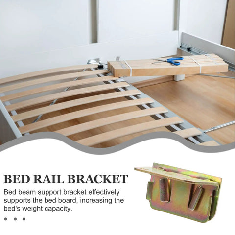 Premium Iron U Shaped Bed Rail Fasteners Six Piece Heavy Duty Frame Connectors Dead Nuts Stability slat bracket on bed frame.