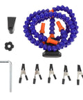 Components of Adjustable Soldering Helping Hands Station With Four Flexible Arms Blue Clamp Mount Welding Aid Platform For PCB Repair