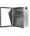 18 Tray Commercial Food Dehydrator With Stainless Steel Build Beef Jerky Dryer 600W Electric Dehydrator open with trays visible