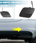 Rear Bumper Tow Hook Cover For Mercedes Benz C Class 2015 2020 C300 C400 Black Plastic Cap Easy Install Direct Fit OEM Look