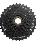 Top view of MFM300 7 Speed 14 To 34T Freewheel Cassette For MTB Bikes Durable Black Sprocket Set for smooth shifting.