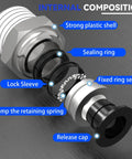 Internal composition of 12 Pack Push To Connect Pneumatic Fittings Three Eighths Inch OD Tube To Three Eighths Inch NPT Thread