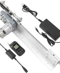 Really Badass Reciprocating Linear Actuator With Plug And Play Remote Timer Controller For Adjusting Stroke On Diy Projects Holiday Decor And Mixing Or Bending Tasks Powered By Dependable 24V Dc 775 Motor, showing the actuator, remote, and power supply.