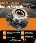 Front Wheel Hub And Bearing Assembly Kit Fits Nissan Maxima 2009 2019 Quest 2011 2017 Murano 2009 2019 Pathfinder 2013 2019 Altima 2007 2012 And 2013 2018 Infiniti JX35 2013 QX60 2014 2019 5 Lug 2 Pack Heavy Duty Replacement For Smooth Ride product image