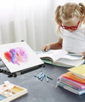 Adjustable Metal LED Light Box Stand For Tracing And Pro Grade Multi Use Function with children's art setup