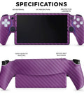Dope Carbon Fiber Skin For PS5 Portal Remote Player Solid Purple Vinyl Wrap, Premium 3M Protective Decal Cover shown