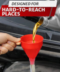 Long 23 Inch Wide 3 Inch Funnel With Flexible Hose For Transmission Fluid And Engine Oil Reaches Deep Dipstick Tubes