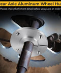 Heavy Duty Aluminum Rear Axle Wheel Hub With One Inch Bore For Off Road Carts 4X4 Utility Go Karts And Fun Carts, close-up view.
